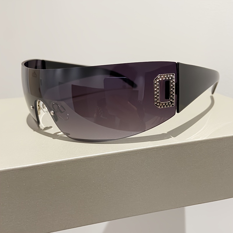 Small Frame Trendy Futuristic Wrap Around Sunglasses Women - Temu Canada