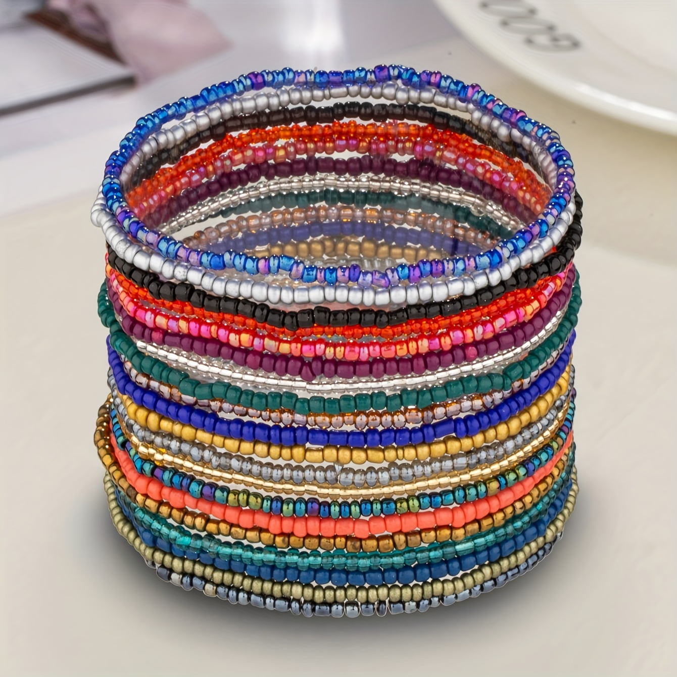 Multilayer Bracelet Set Love Beaded Bracelet Boho Jewelry - Temu Canada