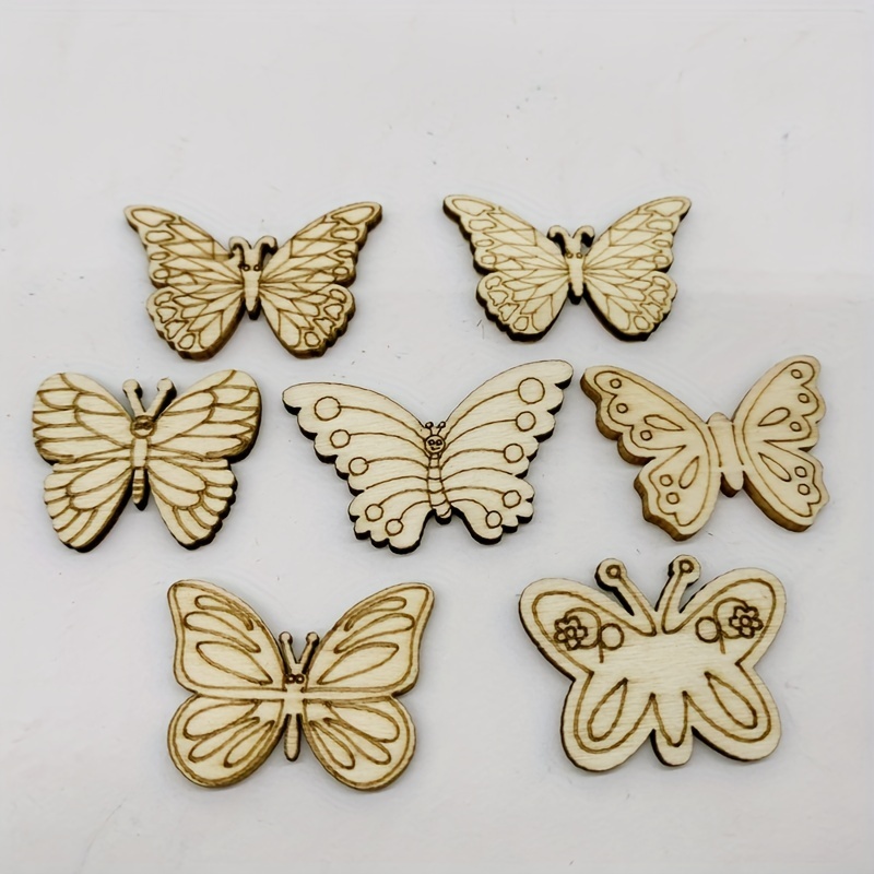 Insect Flower Hollow Wooden Pieces Wooden Decorations For Art