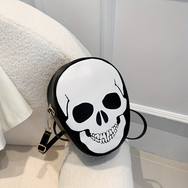 Women's Skull Design Wristlet Clutch, Punk Style Crossbody Bag, Halloween  Gift, Zombie Head And Ghost Pattern, Mobile Tablet Bag, Multifunctional Bag
