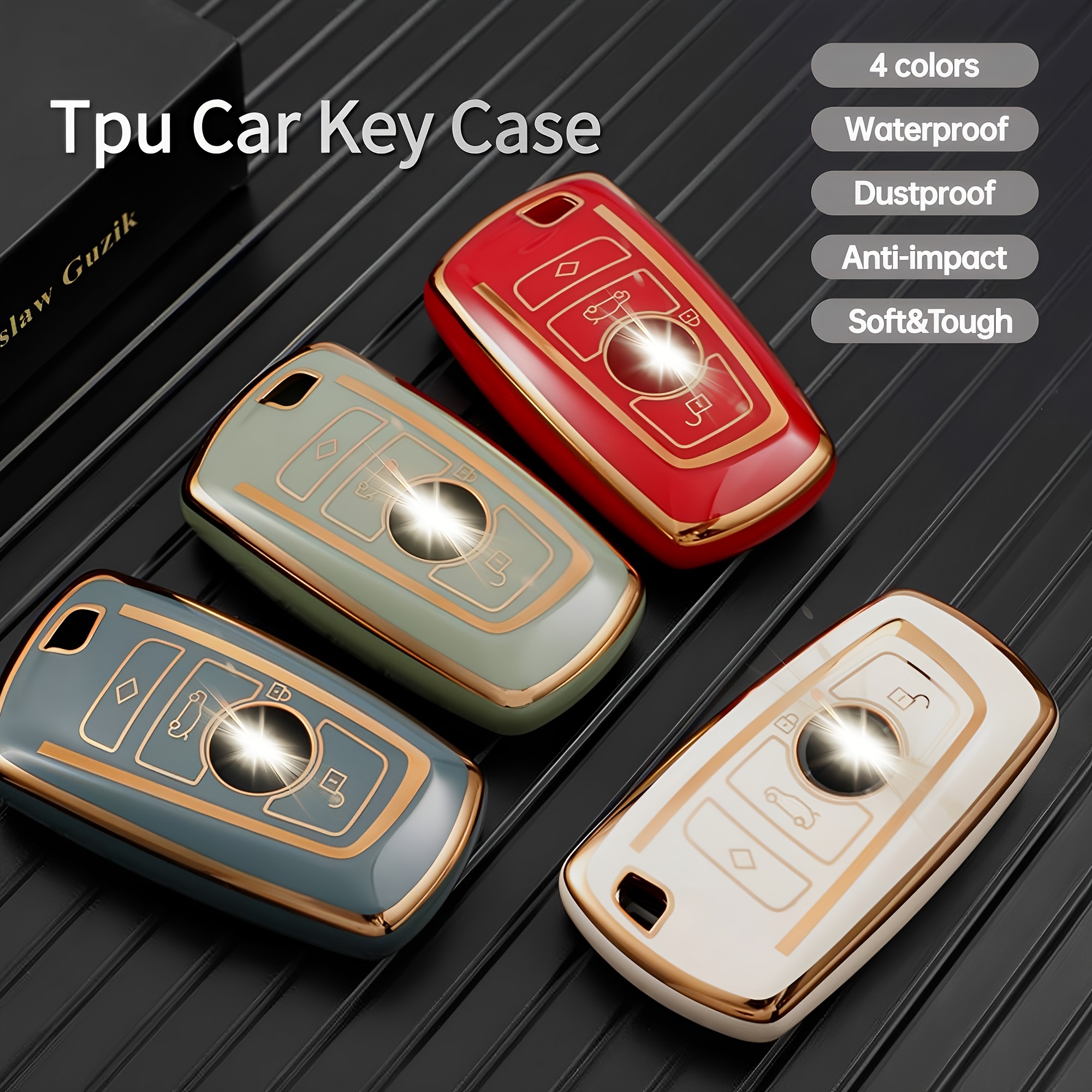 New TPU Car Key Case Golden Edge Holder Fob BMW F30 F31 F32 F34