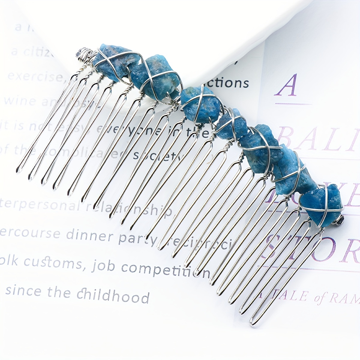 Witch's Raw Stone Hair Comb Wrap Hair Accessories