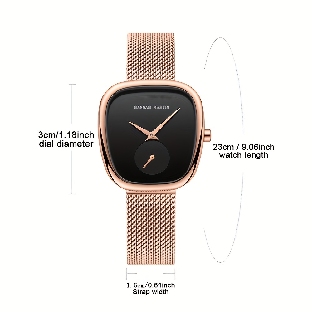 Luxury Digital Magnet Watches For Women Rose Gold Stainless Steel