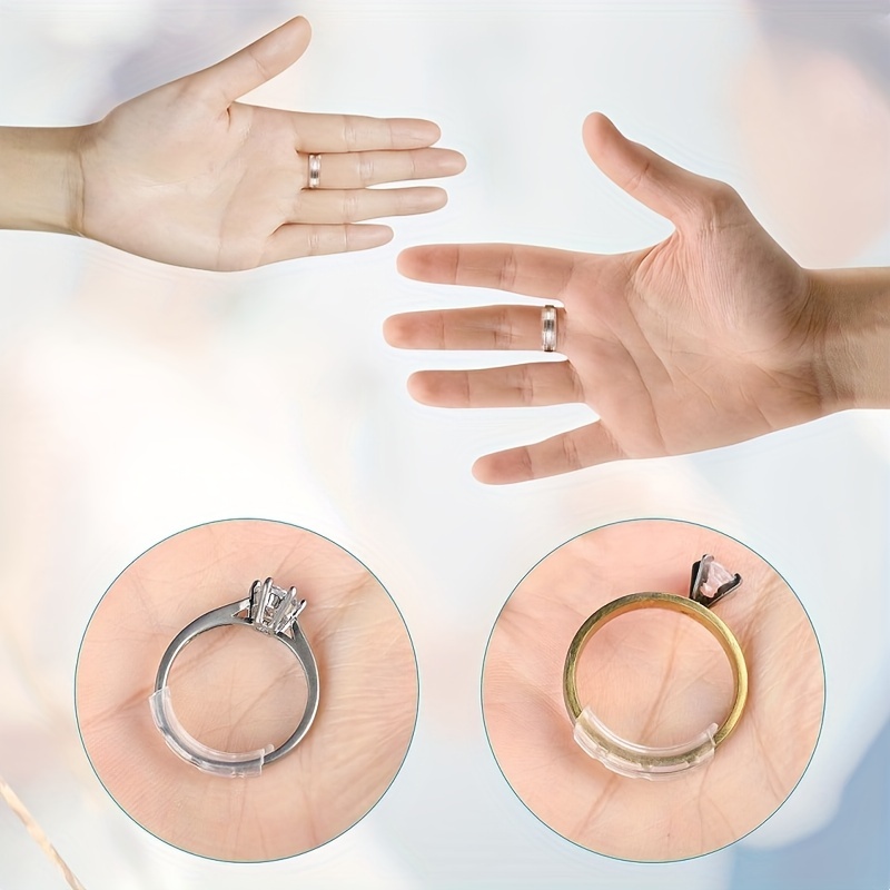Ajustador de tamaño de anillo invisible para anillos sueltos, ajustador de  anillo, se adapta a cualquier anillo de anillo protector espaciador (12