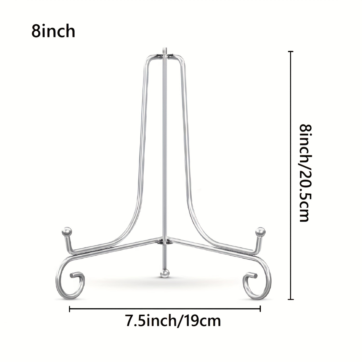 2pcs Plate Holder Plate Stands For Display Silver Iron Display