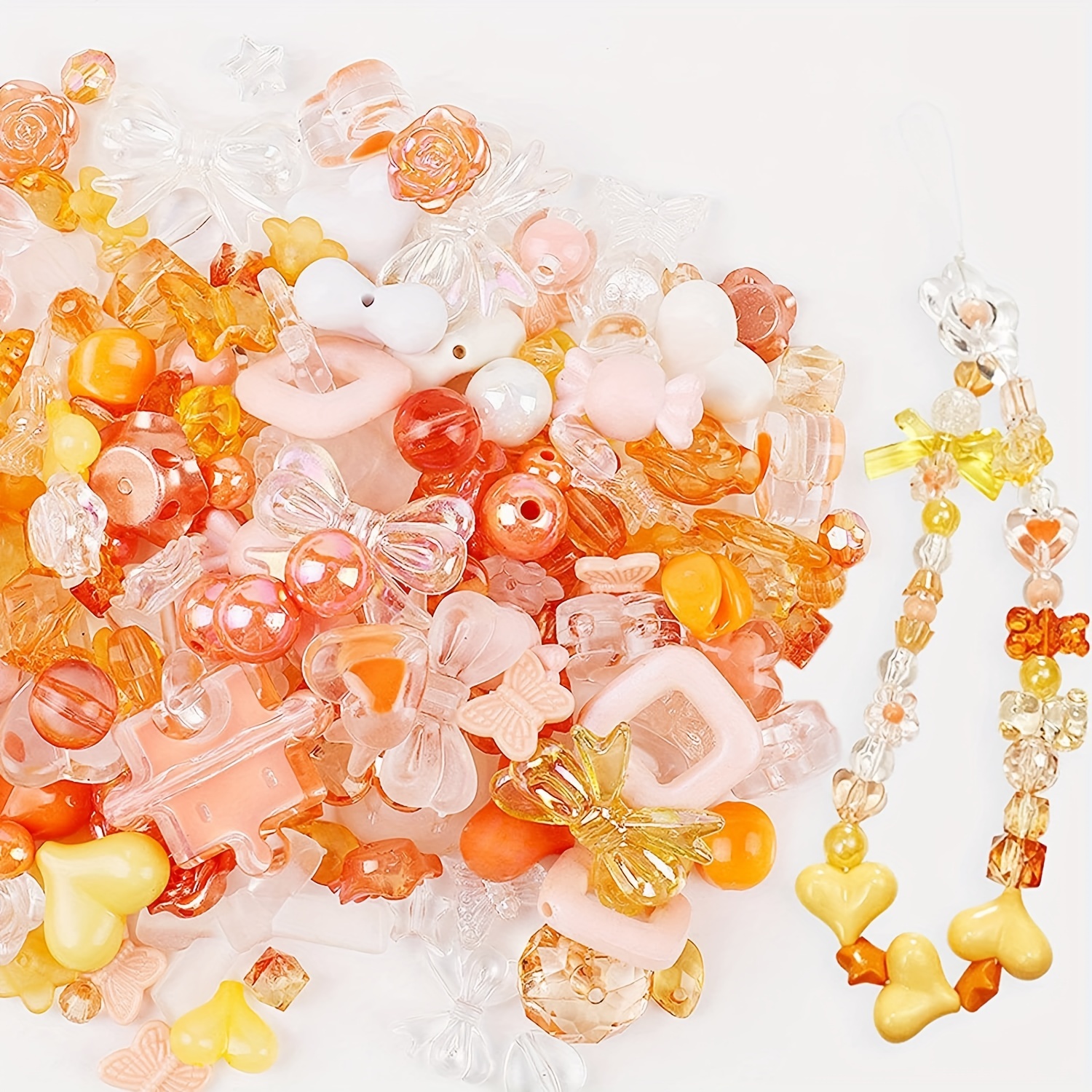 Acrylic Heart Beads Star Beads Flower Beads Plastic - Temu