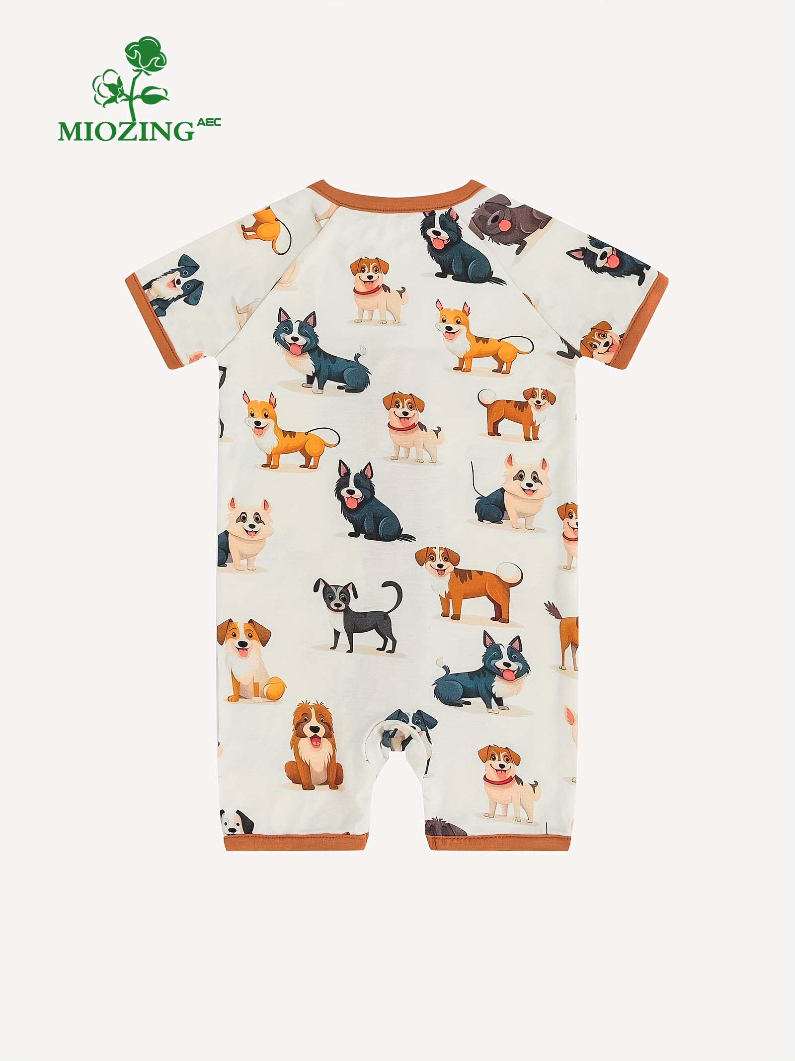 Miozing Bamboo Fiber Infant's Puppy Print Bodysuit Comfy - Temu