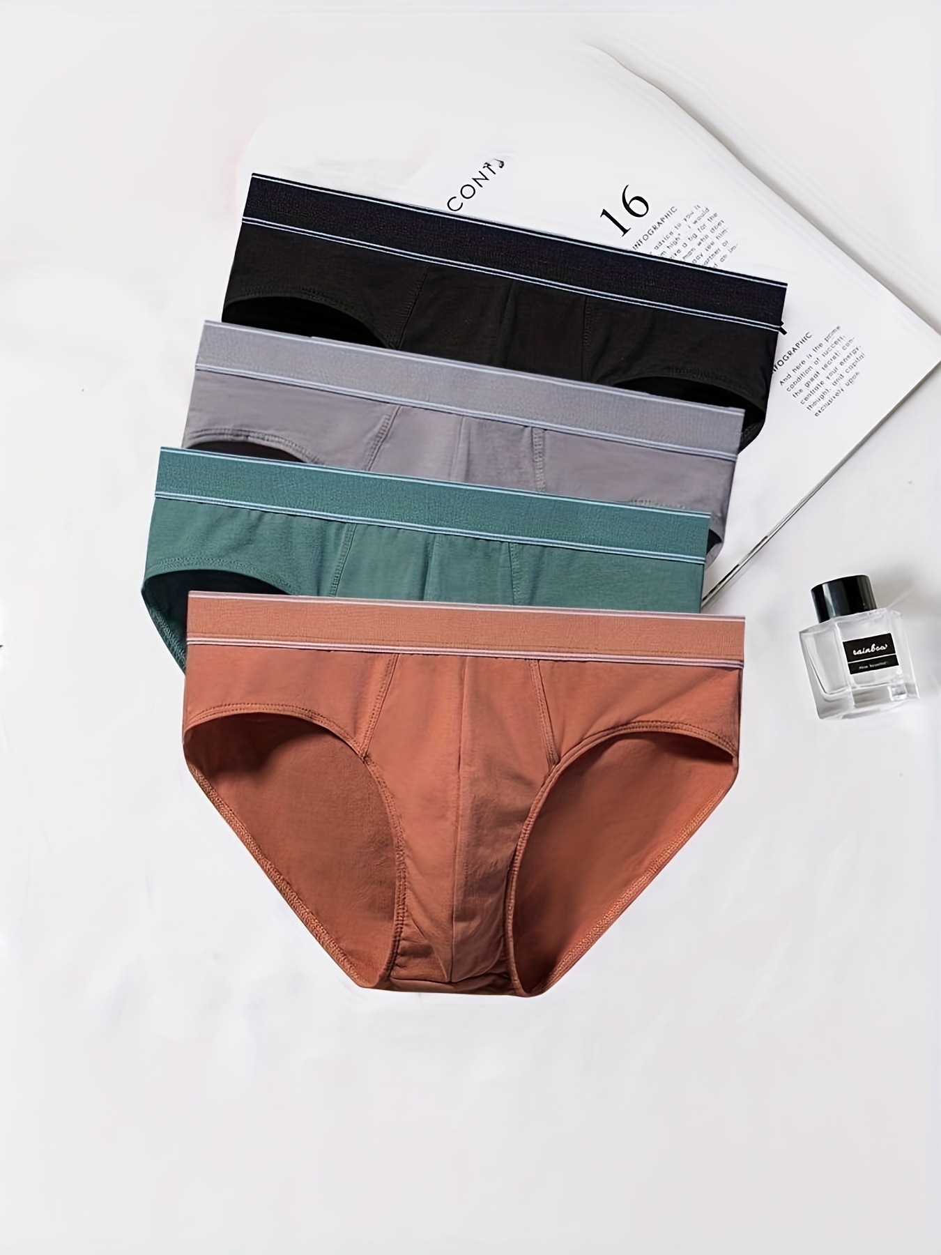 4Pcs Briefs Men Underwear Sexy Lingerie Male Panties Cotton