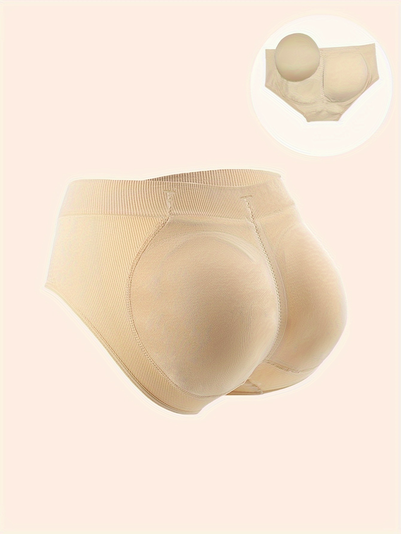 Women's Simple Panty Plus Size Solid Padded Butt Lifting - Temu Canada