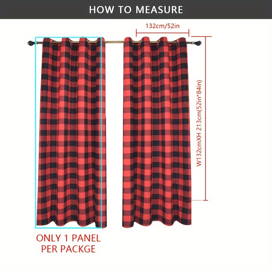 Red Tartan Plaid Pattern Blackout Window Curtain