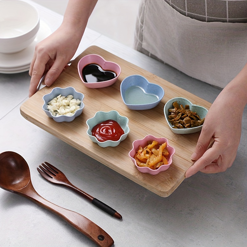 4pcs/set Creative Ceramic Plate Flavor Saucer Seasoning Plate Household  Snack Plate Flower Shaped Plate Seasoning hot Sauce Dish