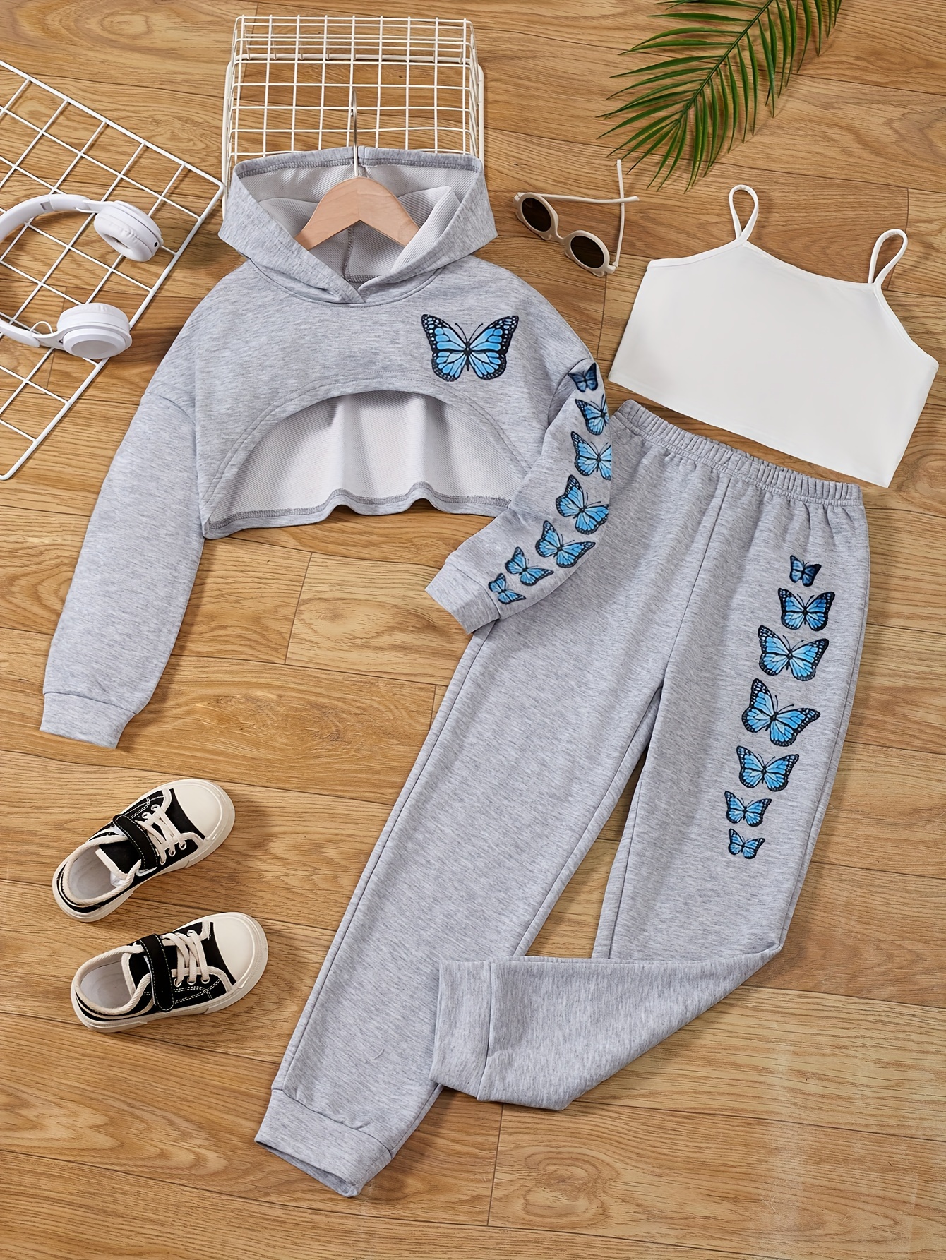 3 Piece Set Girls 8 10 12 Years Long Sleeve Home Wear Knitted