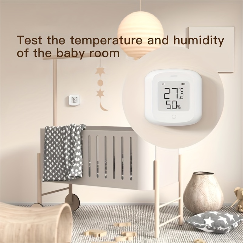 Tuya Wifi Smart Temperature And Humidity Sensor Indoor Hygrometer  Thermometer With Lcd Display For Alexa,google Assistant - Temu