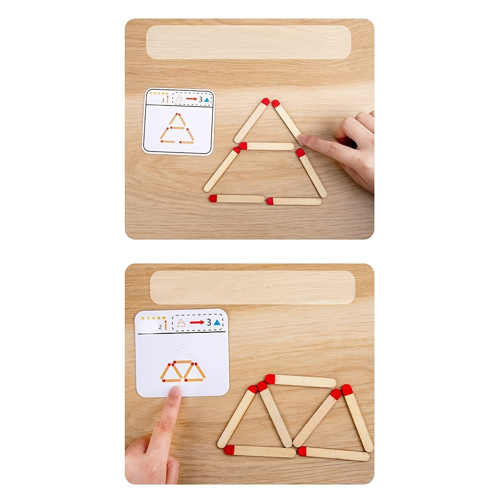 Compre Matchstick Puzzle Game Wooden Toy, DIY Math Geometry Board