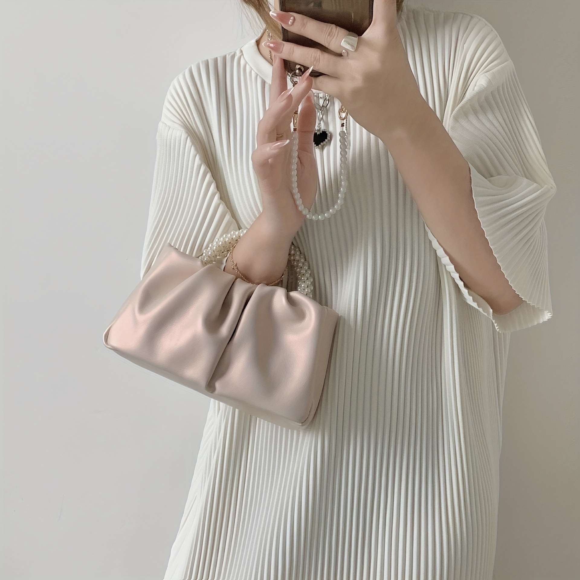 TUGONK Small Shoulder Handbag for Women,Fashion Designer Shoulder Bag  Crossbody Bags Clutch Purses with Pearl Chain: Handbags