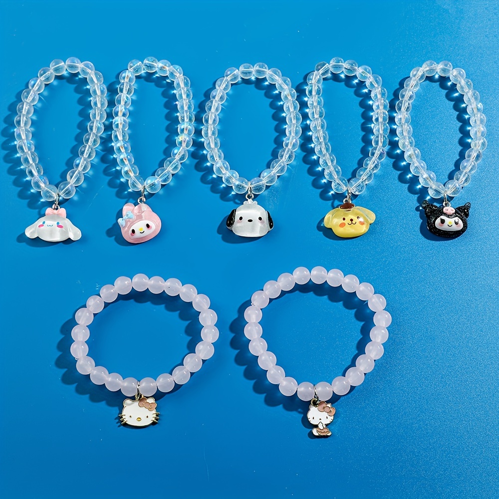 9pcs Color Block Polymer Clay Beads Bracelets
