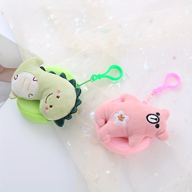 Cartoon Animal Card Cover Holder Keychain Plush Kpop - Temu