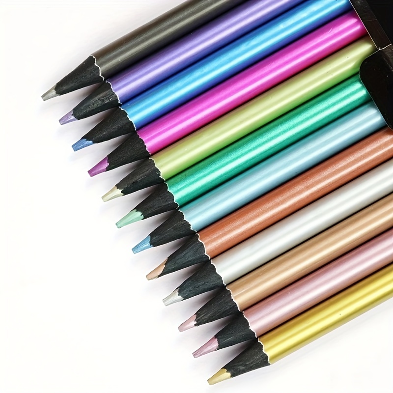 Crayon métallique crayon de dessin de couleur 12 couleurs croquis crayon  peinture crayons de couleur fournitures d'art -  Canada