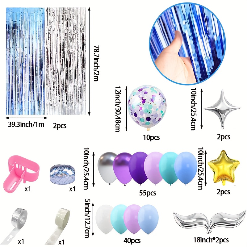 Online Birthday Party Decorations Birthday Balloon Set Fish Tail