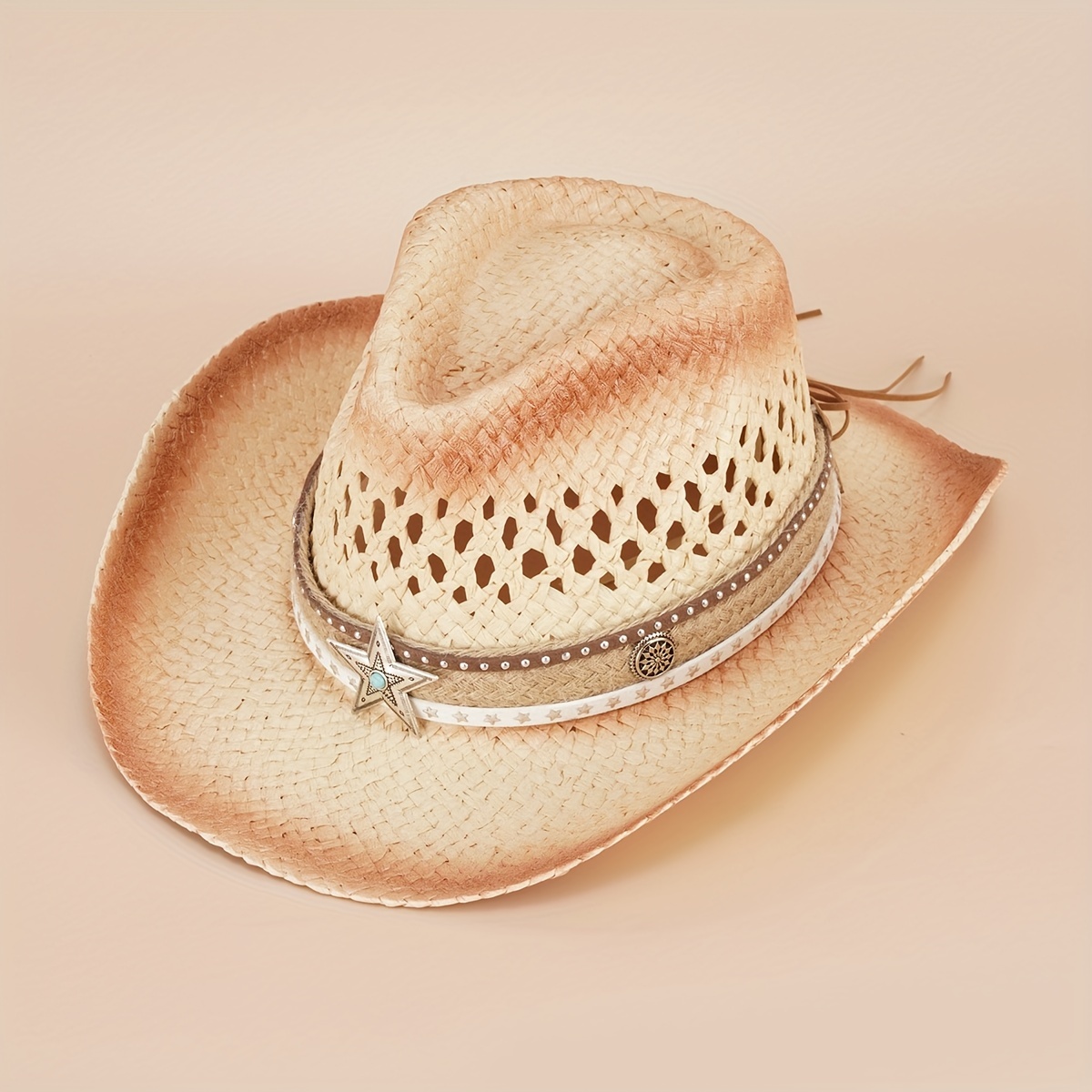 Denim Straw Hat Western Outdoor Sun Protection H