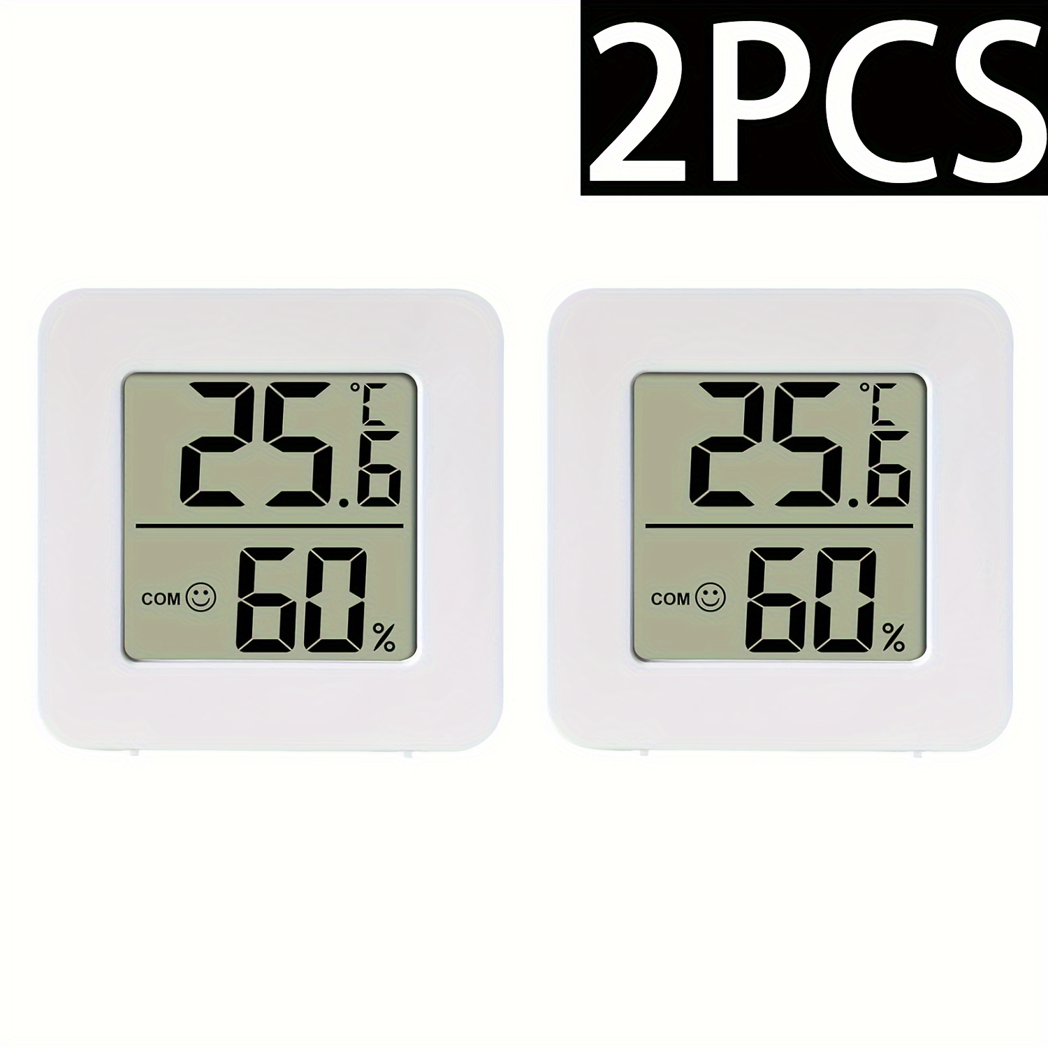 2Pcs 5in Indoor/Outdoor Thermometer Hygrometer Home Temperature Humidity  Display