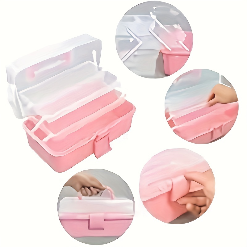 Three-layer Storage Box, Folding Storage Organizer With Lid