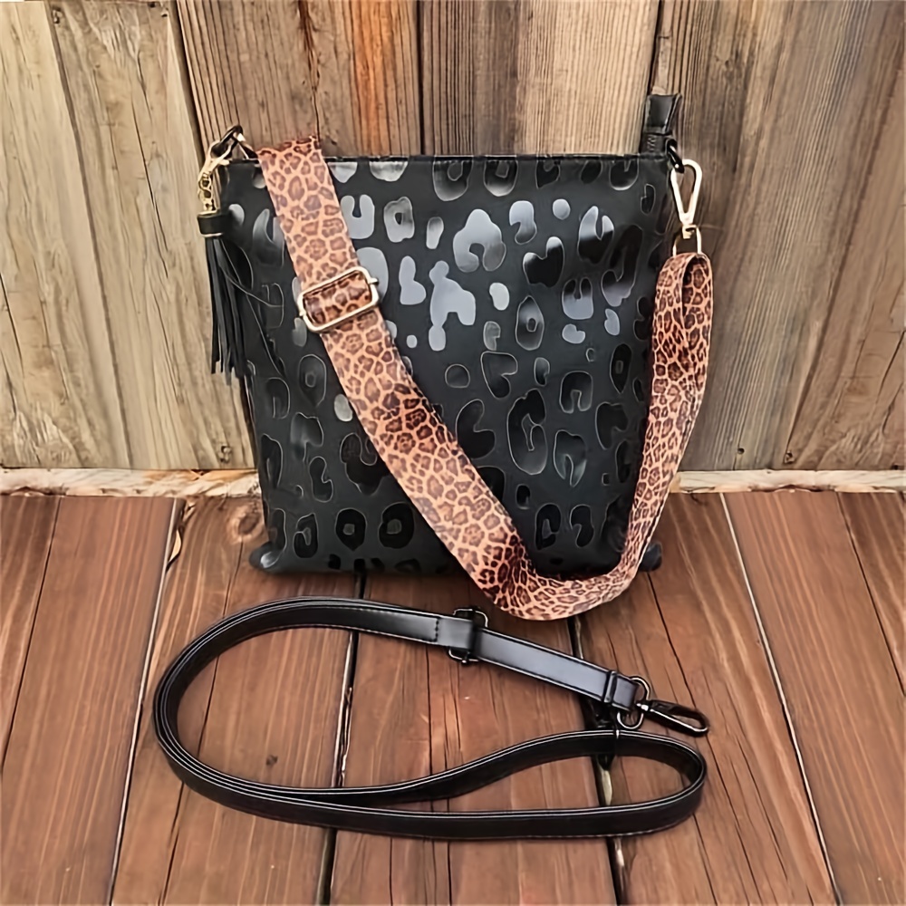 Leopard Pattern Sling Chest Bag, Multi Zipper Crossbody Bag, Casual Shoulder  Purses For Streetwear - Temu