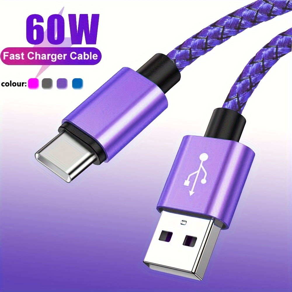 

60w Fast Charging Usb Type-c Cable, 3/6/10ft Long Nylon Braided Usb A To Usb C Charger Cord For Samsung Galaxy S23 Ultra/s23/s23+/s22/s22 Ultra/s22+/s21 Ultra/s20 Ultra/note 20/note 10/z Fold 3
