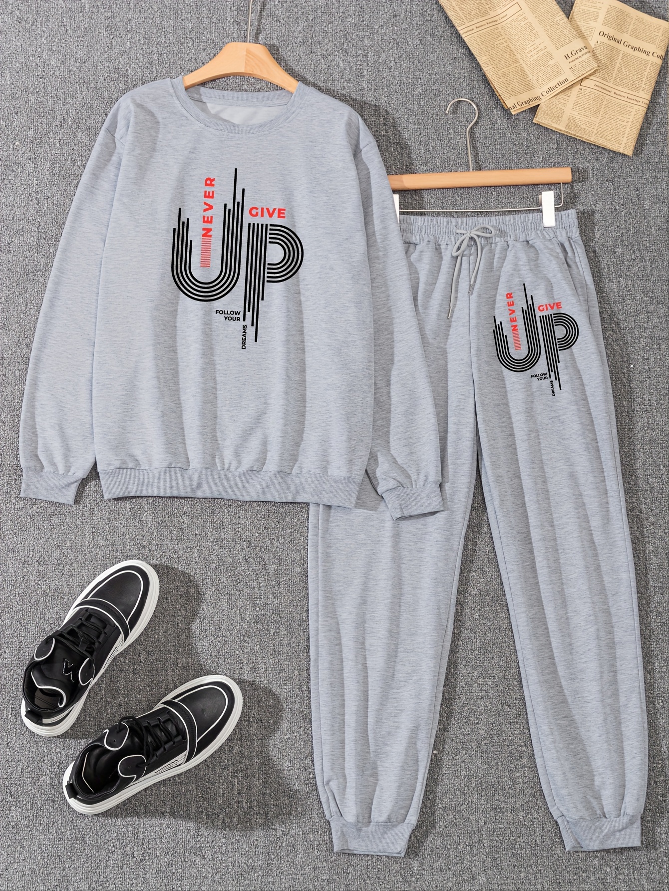 Conjunto deportivo gris para hombre, trajes deportivos para descansar,  trotar