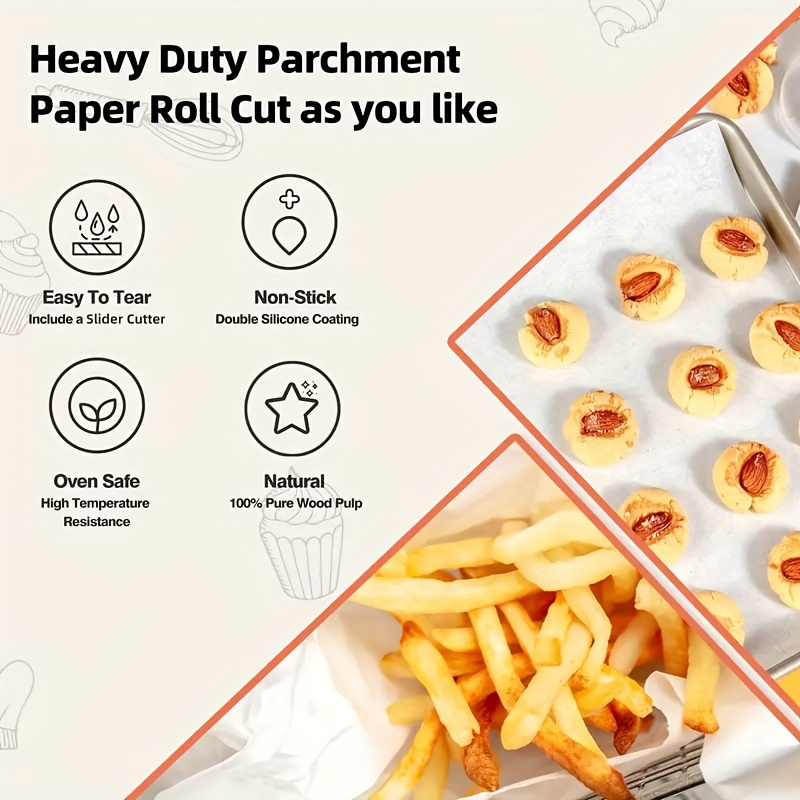 Parchment Paper For Baking, Cooking, Grilling, Air Fryer And Steaming,  Baking Paper With Slide Cutter For Hotels,restaurant, Bulk  Kitchenware&tableware - Temu