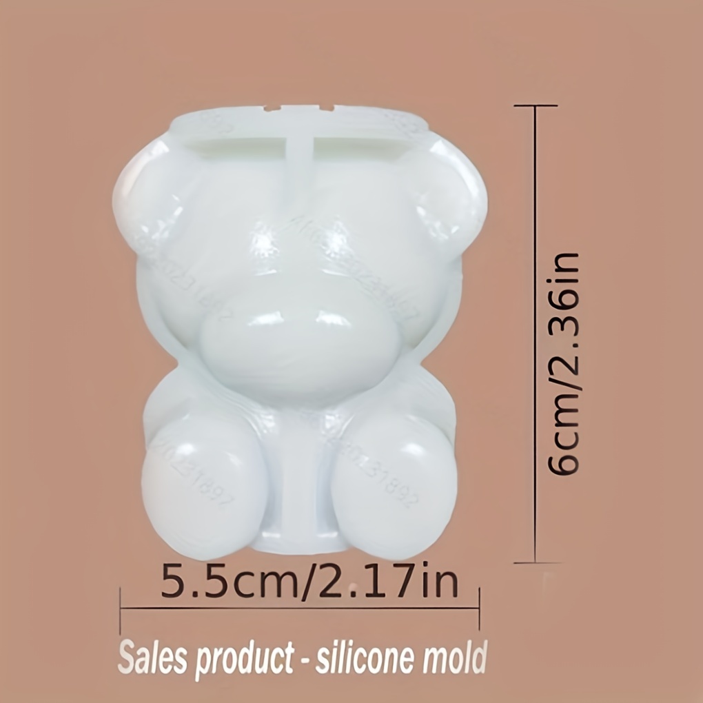 3D Teddy Bear Ice Cube Mold Silicone Cute Bear Mould Soap Candle