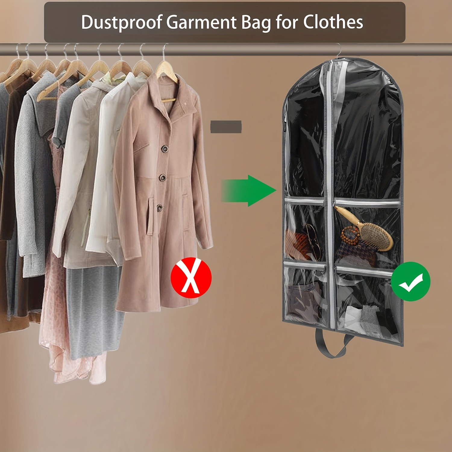 Vacuum bag for hanging garments