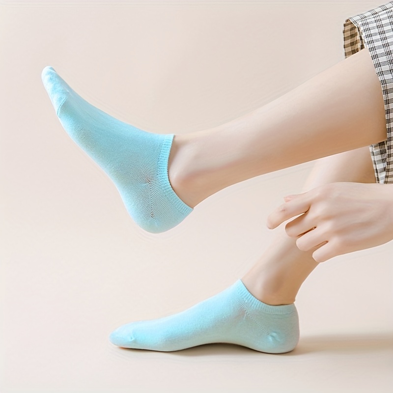 6 Pairs Women's Soft Lightweight Ankle Socks Solid Color Low Cut Stockings