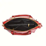 fashion crocodile pattern handbag luxury faux leather crossbody bag women satchel purse with tassel details 4