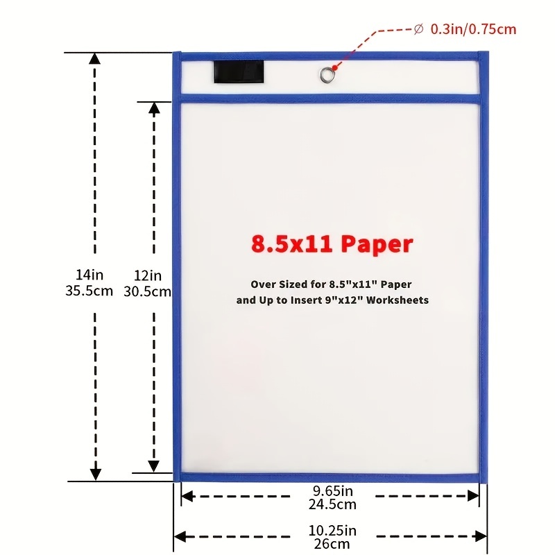 Dry Erase Pockets Plastic Pocket Sleeves Reusable Paper - Temu