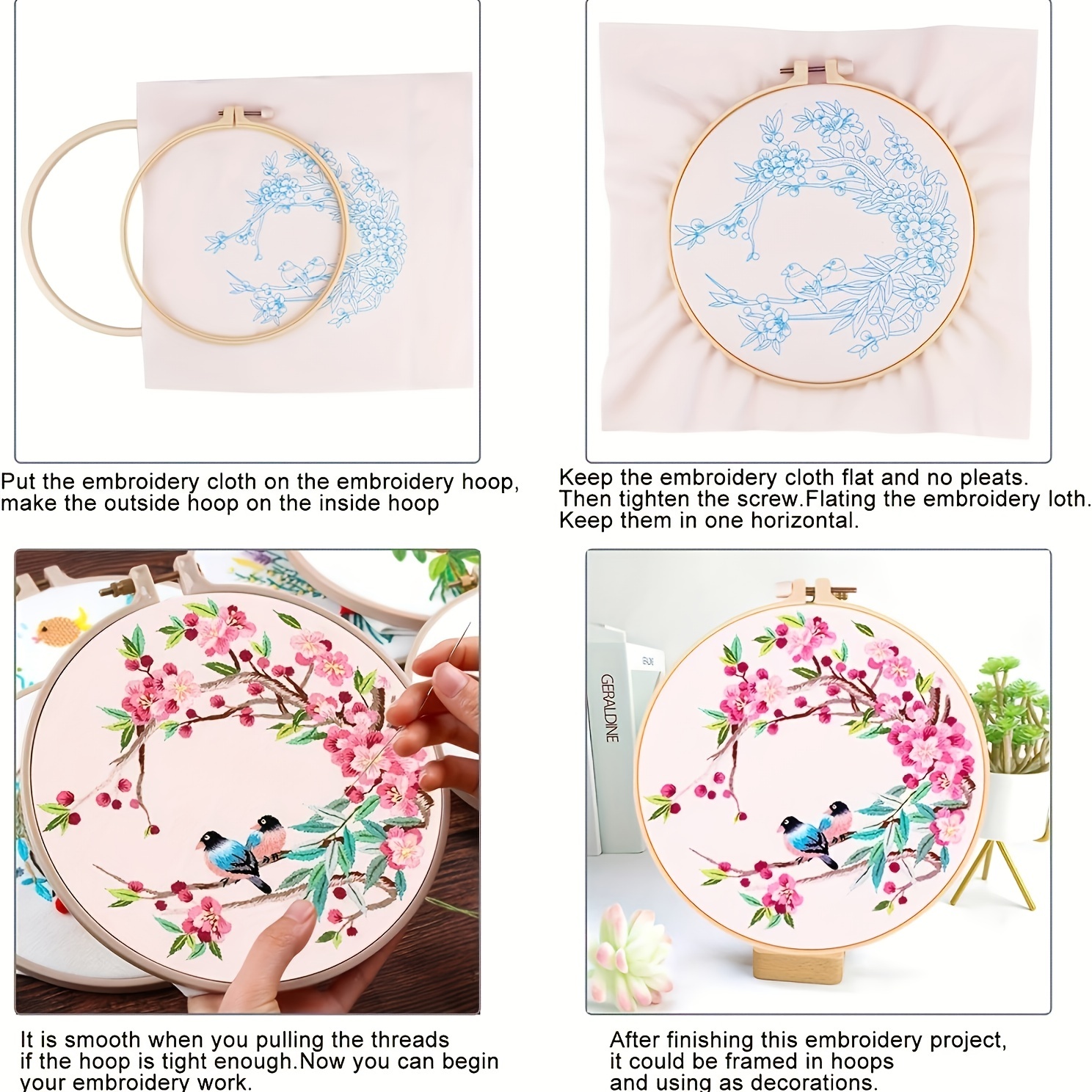 Embroidery Starter Kit with Instructions, Cross Stitch Kit for