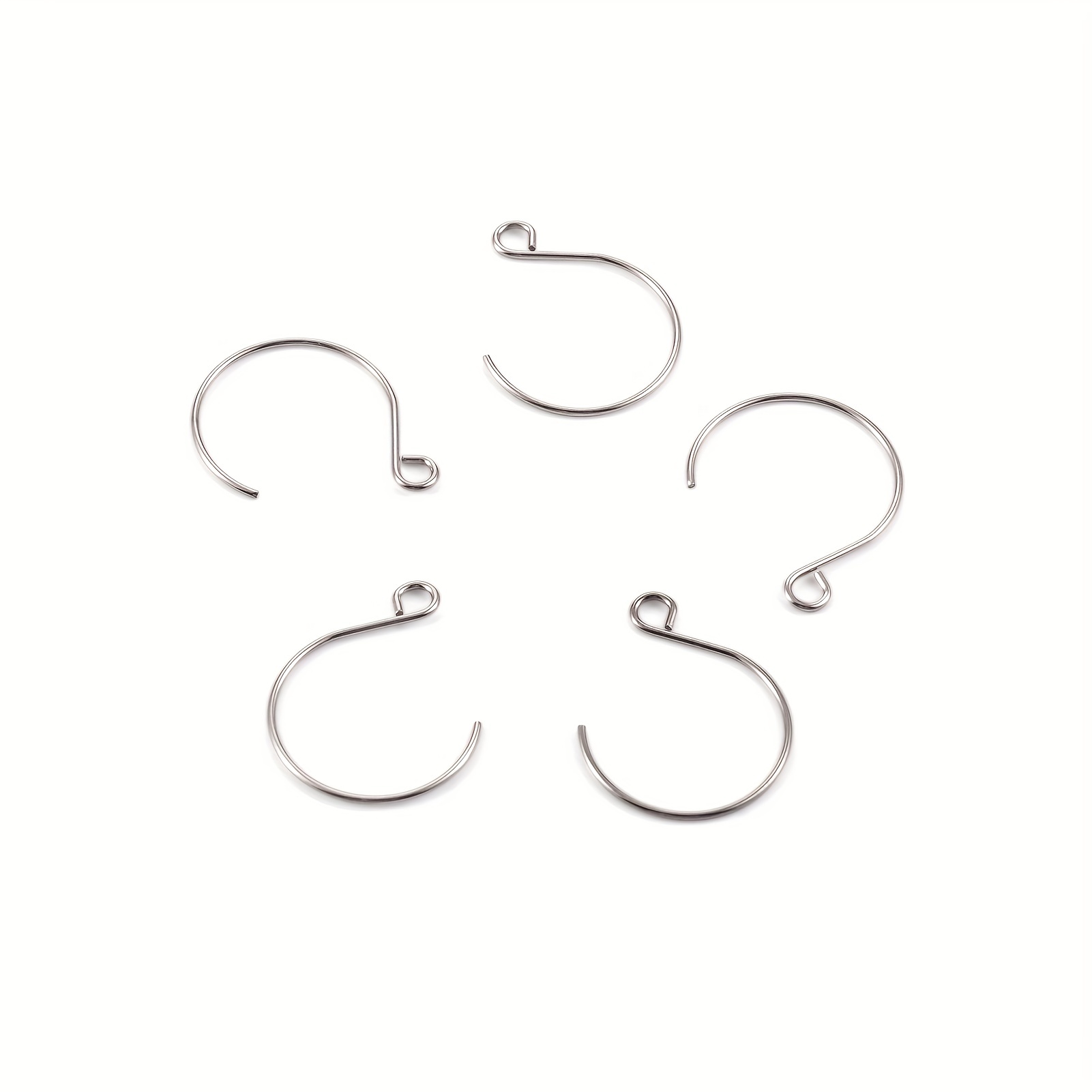 200Pcs Rose Gold 304 Stainless Steel Earring Hooks Ear Wire with Horizontal  Loops Rings Fish Ear Wire 