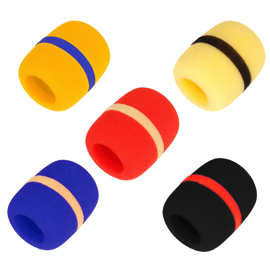 5pcs Thickened Color Ring Microphone Sponge Cover Wind Cover | 5 Colors