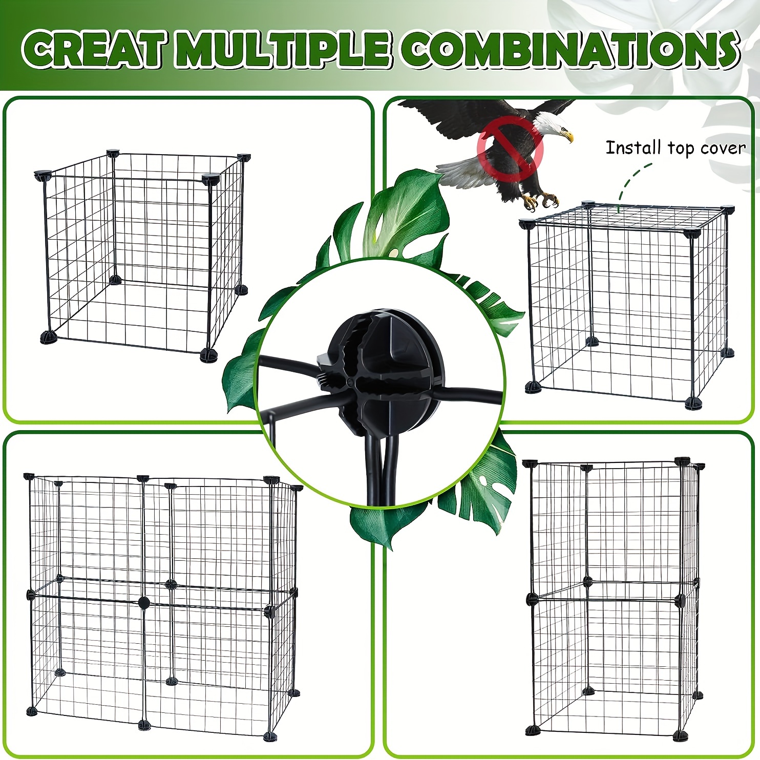 1pc Plant Protector Cage, Protective Fence With Stainless Steel U-shaped  Ground Nails, Plant Wire Cloche Protect Garden Vegetables From