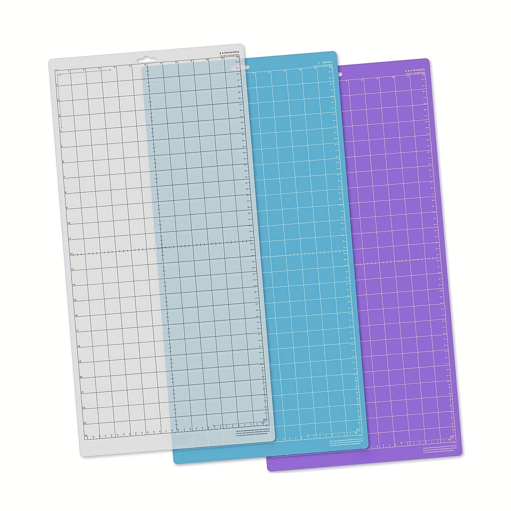 3 Pack 12x12 Inch Cutting Mat Light Grip Adhesive for Silhouette Cameo