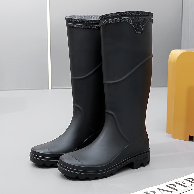 Summer & Spring Fishing High Top Boots, Men's Rain Boots Waterproof Non-slip Outdoor Walking Boots