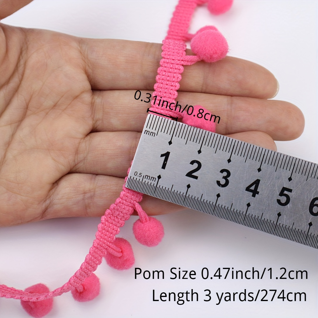3 Yards Mini Pom Pom Trim Ribbon For Diy Crafts - Temu