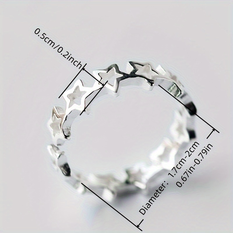 Adjustable Star Open Rings for Women Minimalist Copper Jewelry