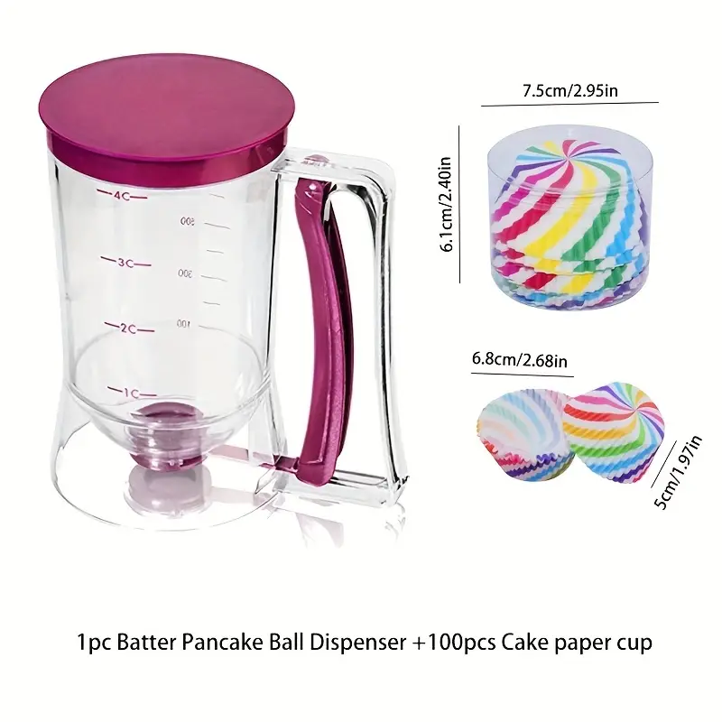 Funnels Batter Pancake Ball Dispenser + Cake Paper Cup Dough Dispenser  Funnel Handheld Household Machines - Temu