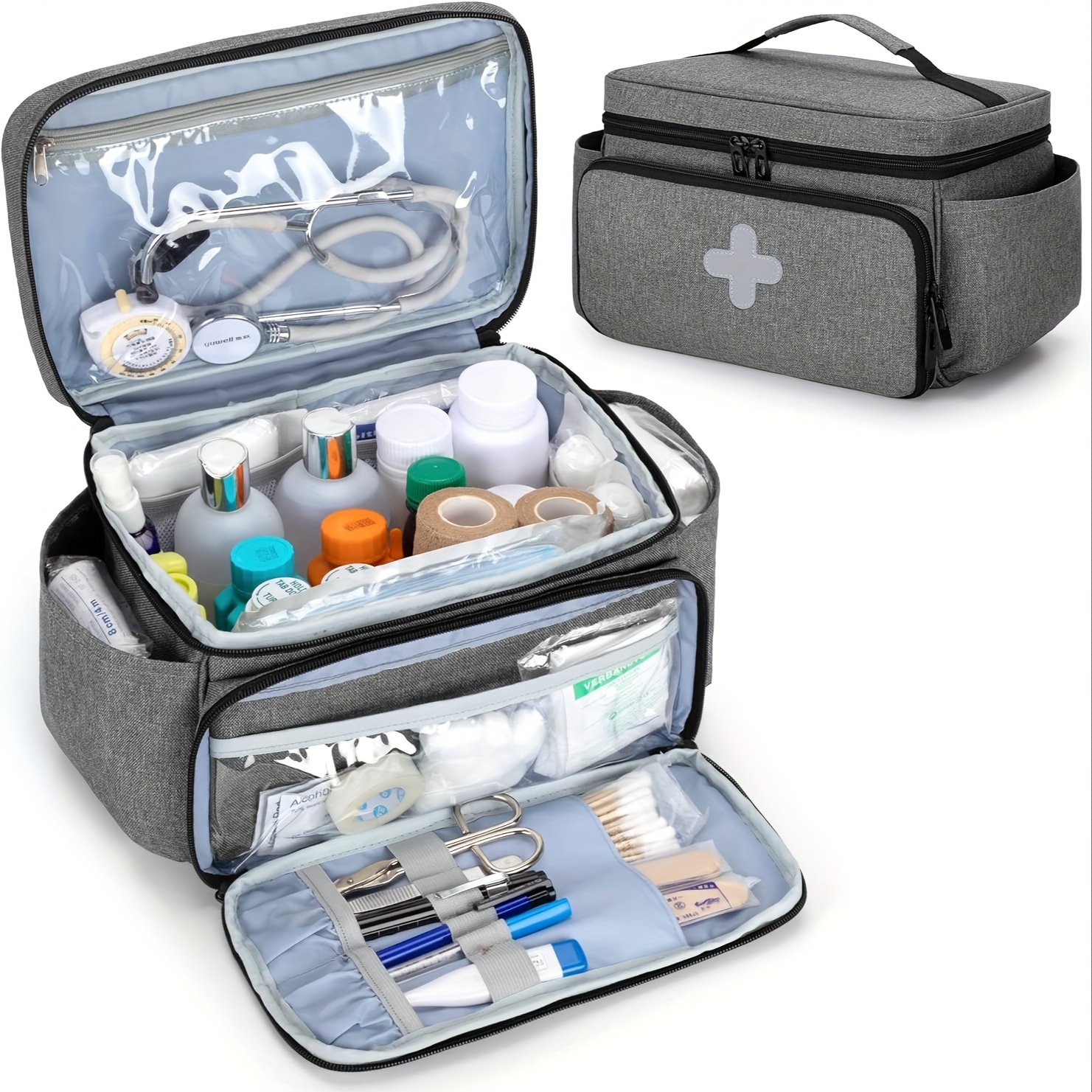 Portable First Aid Tools Storage Bag, Medicine Pill Bottle