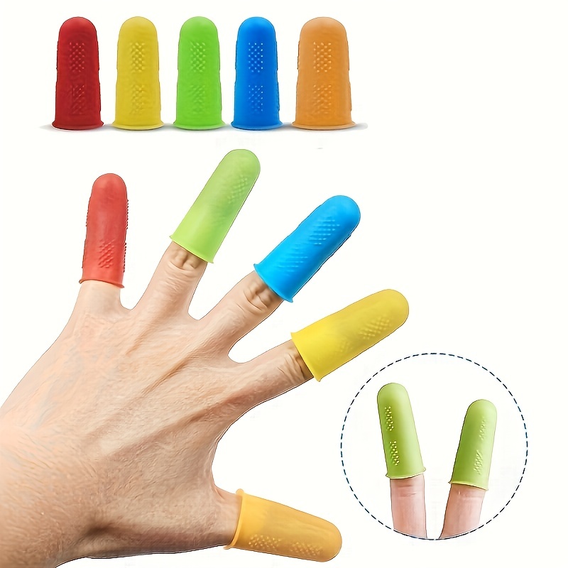 5Pcs Anti-Slip Protect Fingertip Sewing Protector Counting Quilter Rubber  Thimble Needlework Finger Tip Drop Shipping
