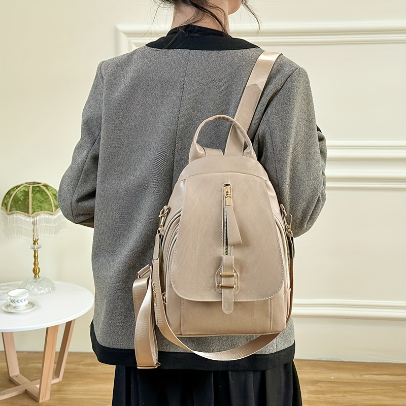 Fashion Pu Leather Backpack For Women Ladies Portable Multi