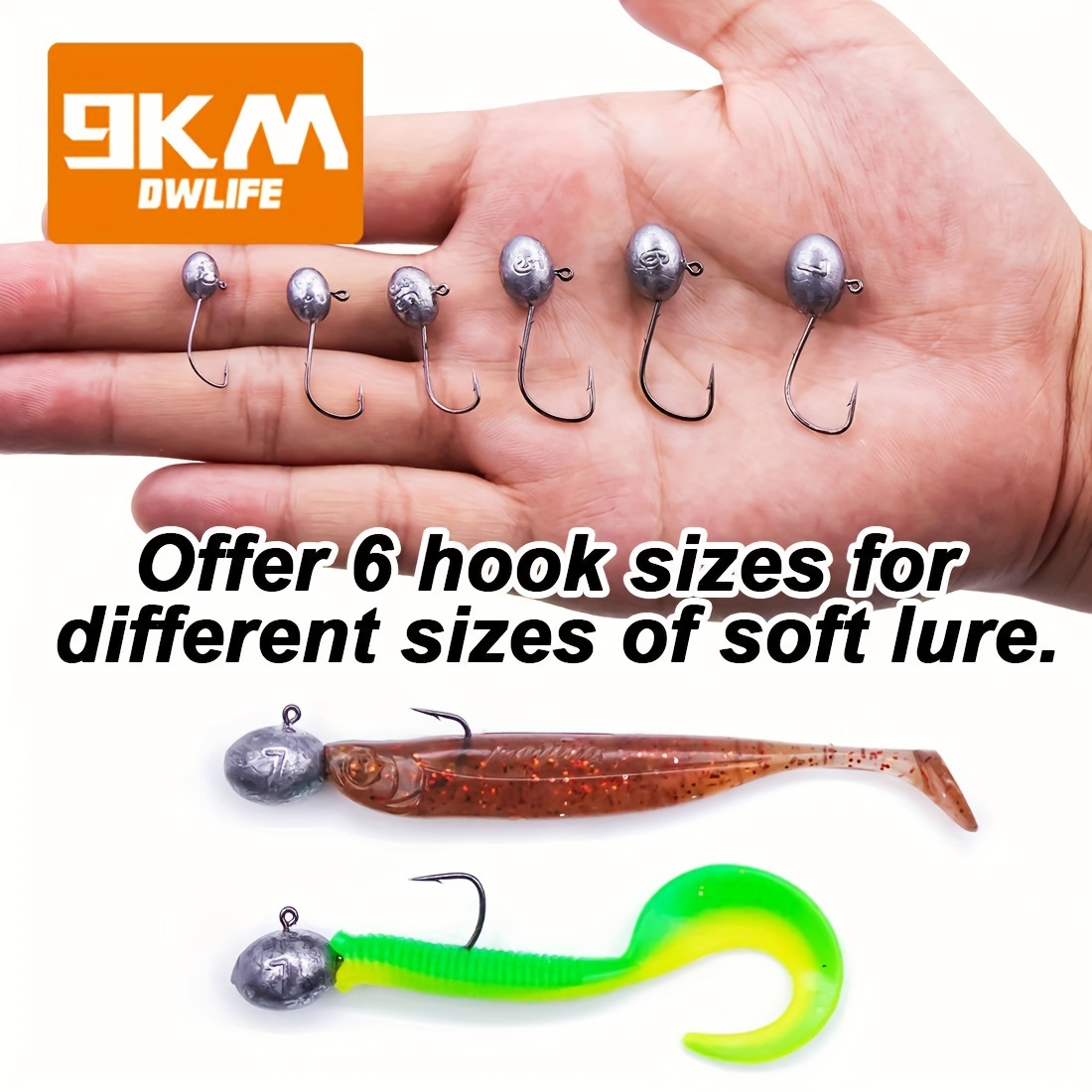 9km Rockfish Ajing Fishing Hooks Jig Head Hook Soft Worm - Temu