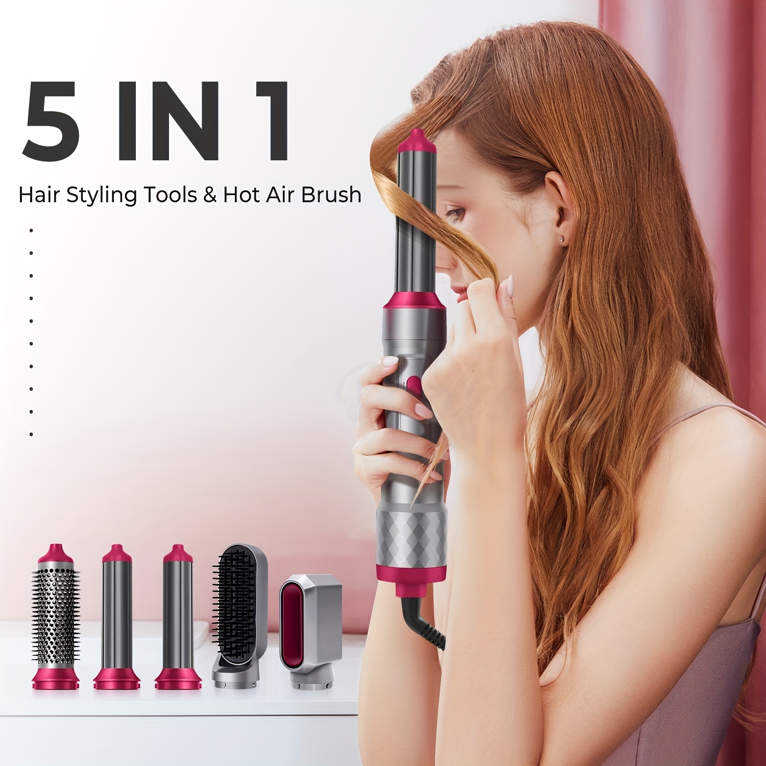 5 in 1 Hot Air Styler Negative Ionic Hair Dryer Hair Curler Straightener