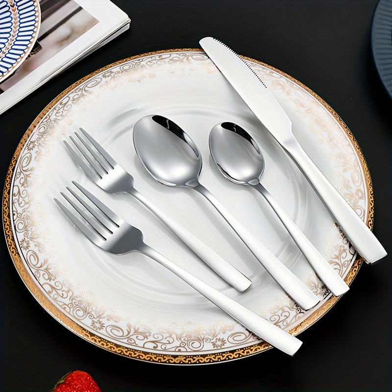 Cutlery Set 6 Pieces Restaurant Hotel Flatware Dinnerware Silverware Steak  Knife Dinner Fork Spoon - China Fork and Spoon price